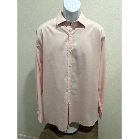 Bar III Mens Slim Fit Pink Shirt Large / Neck 16 - 16.5 Fashion Stretch Cotton - Picture 1 of 6